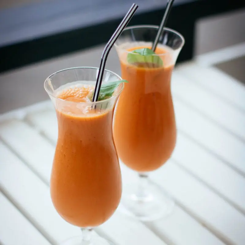 Two glasses of carrot juice