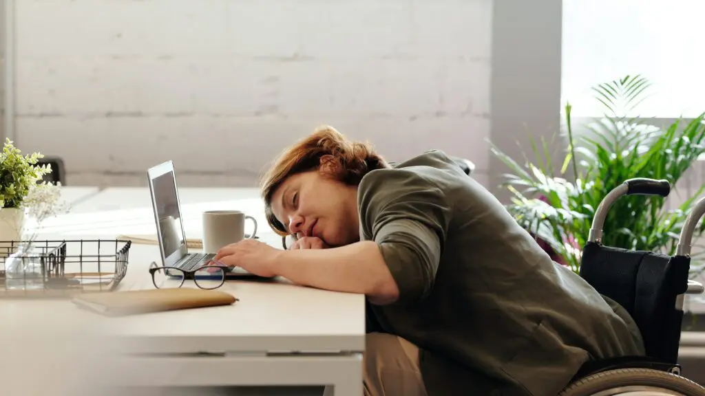 Person asleep at desk