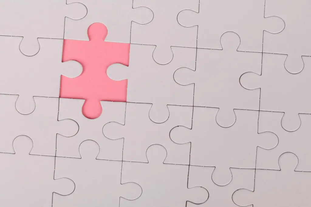 One missing piece in a jigsaw puzzle