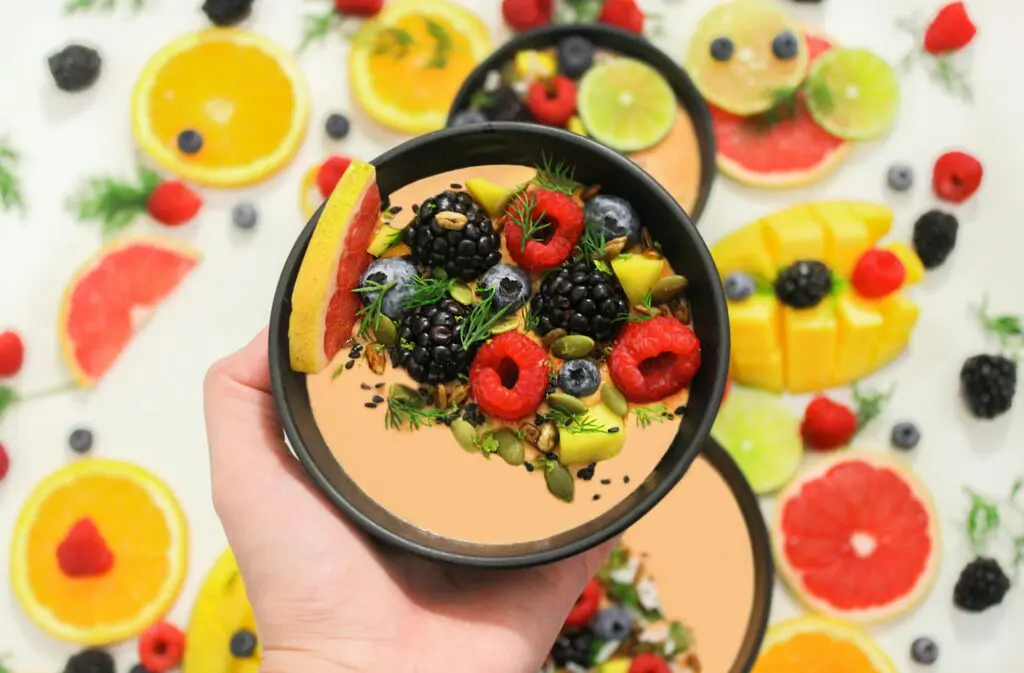 smoothie with fruit on